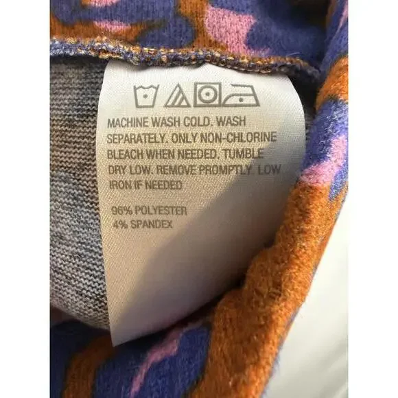 IMAN Global Chic Orange Purple Leopard Print Wide Leg Pants Pull-On Size M - Picture 4 of 5